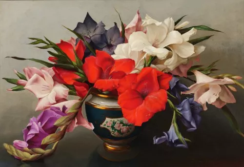 Composition florale aux glaïeuls